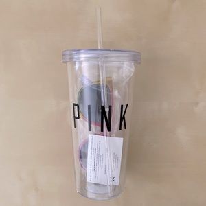 PINK Victoria’s Secret Mug with Straw / Sunglasses